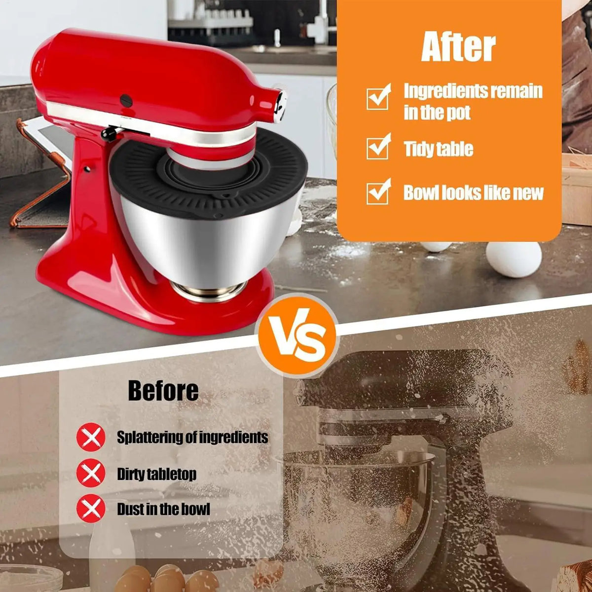 Silicone Mixer Bowl Cover 4 5-5 Quart Universal Splash Guard Lid Zpaxo