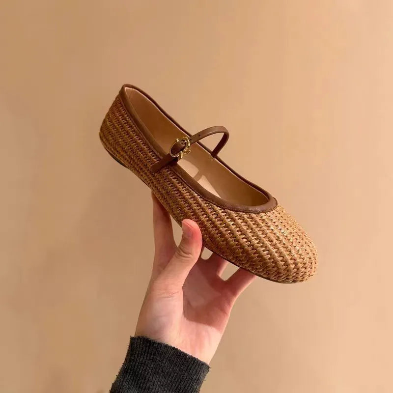 Spring Summer 2025 Shoes Weaving Hollow Out Design Sandals Square Toe Zpaxo