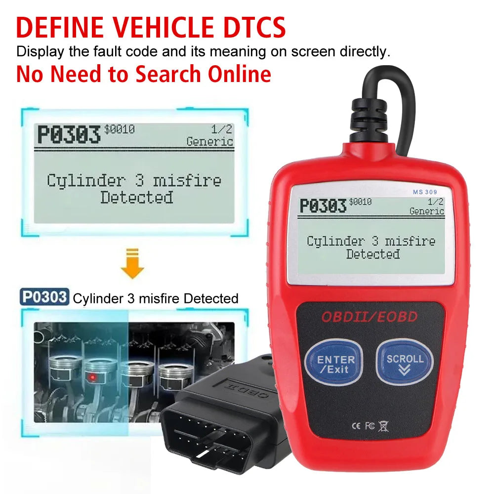 OBD 2 Scanner Fault Code Clear Car Diagnostic Tools OBD2 Reader 16 Zpaxo