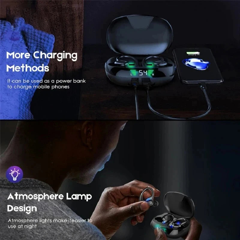 MONSTER S730 LED Digital Display Headset Bluetooth Earbuds Wireless Zpaxo