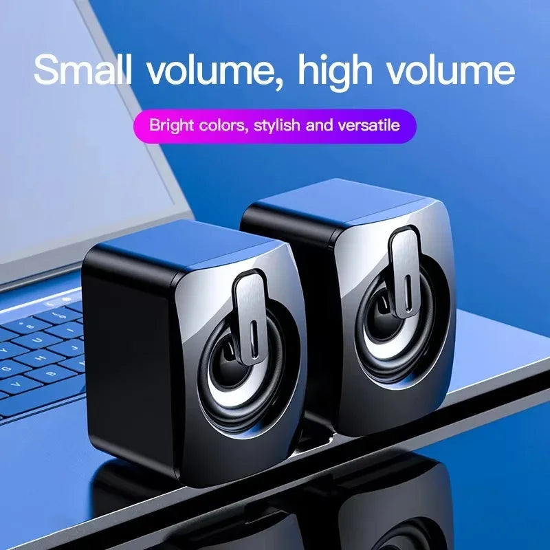 Computer Speakers Sound Box HIFI Stereo Microphone USB Wired Mini LED Zpaxo