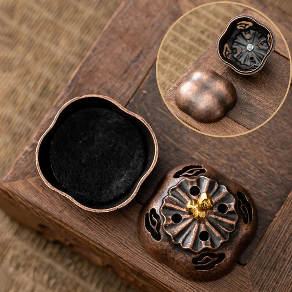 Zinc Alloy Incense Cone Holder Retro Hollow-out Burner Sandalwood Zpaxo