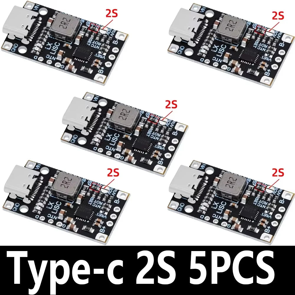 Type-c USB 2S 3S BMS Module 15W 8 4V 12 6V 1 5A Li-battery Charger Zpaxo 2S 5PCS