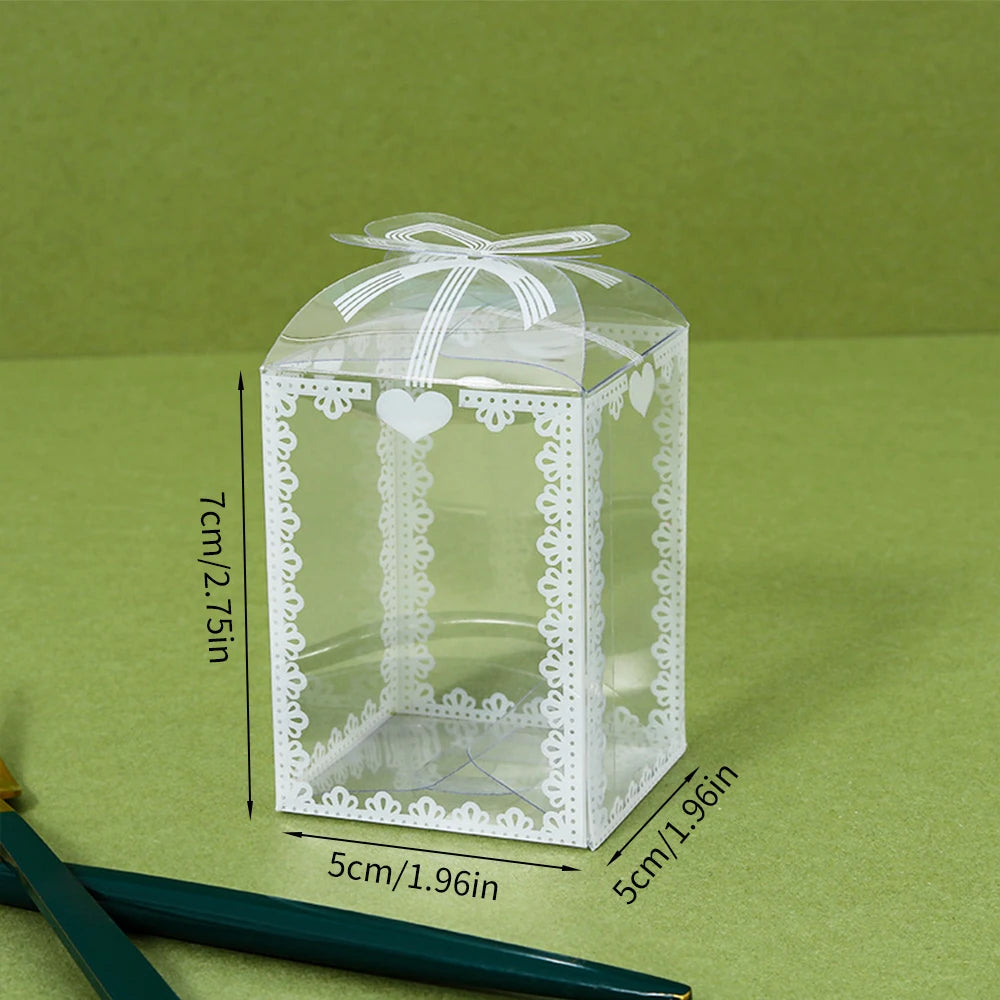 10Pcs Transparent PVC Box Plastic Candy Favor Gift Packaging Boxes for Wedding Birthday Party Christmas Gift Wrapping Zpaxo J24012091-D 10Pcs