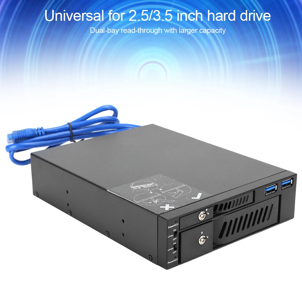 2 5 3 Hard Drive Enclosure Disk Mobile Rack Case Dual Optical Zpaxo