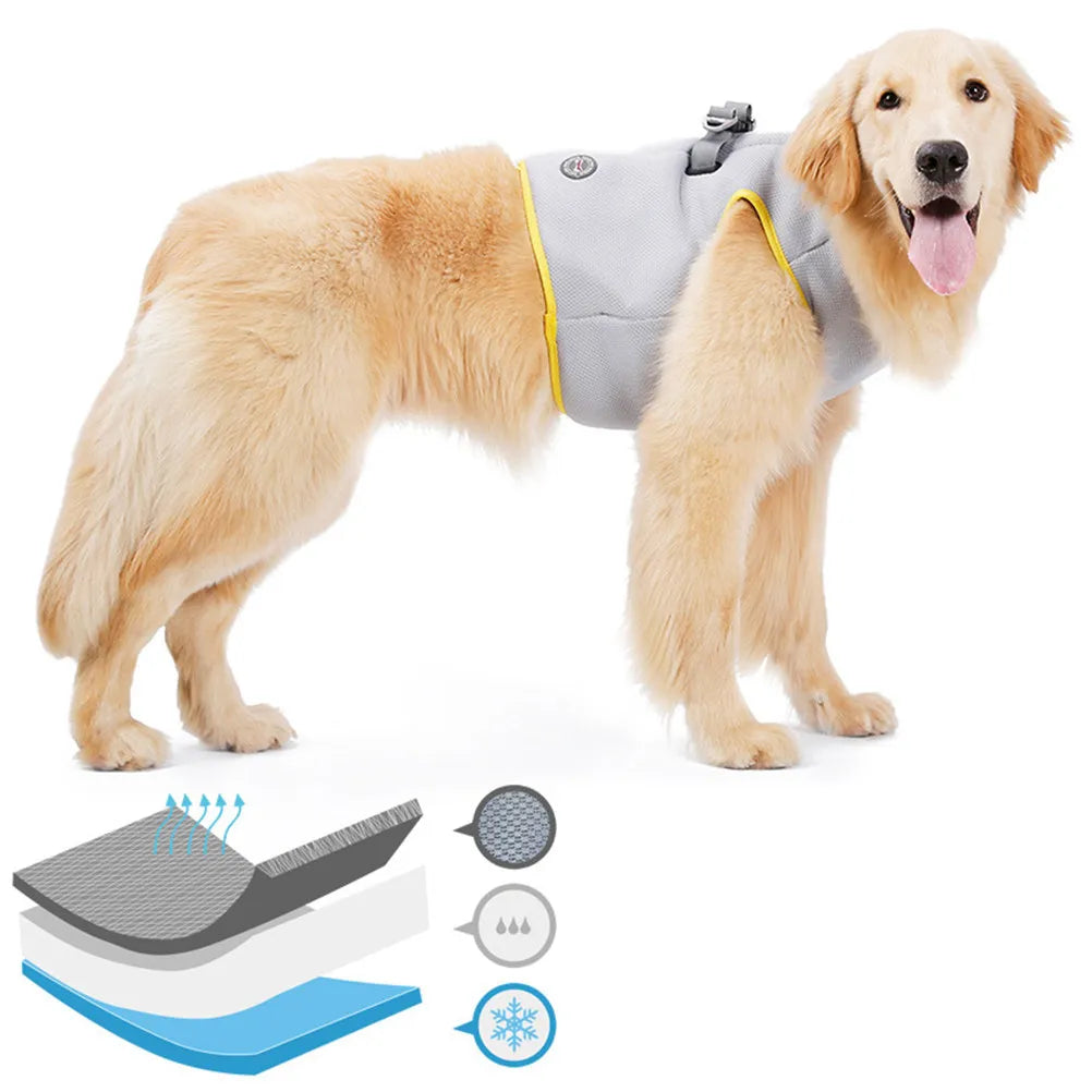 Dog Cooling Vest Summer Breathable Chest Back S Quick Release Buckle Zpaxo