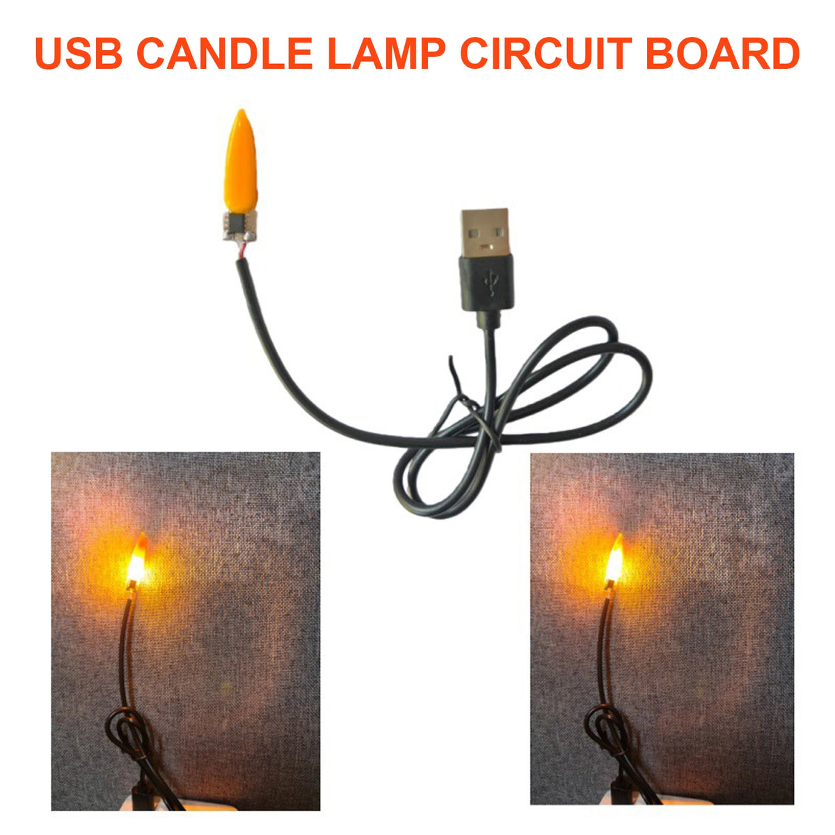 Flame Lamp Circuit Board Usb Interface LED Flicker Effect Wick Zpaxo