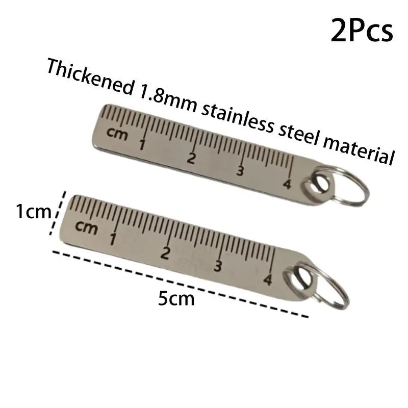 Stainless Steel Mini Ruler With Keychain - Measuring Tool For Office And School Supplies (Anti-loss Measuring Ruler) Zpaxo A2