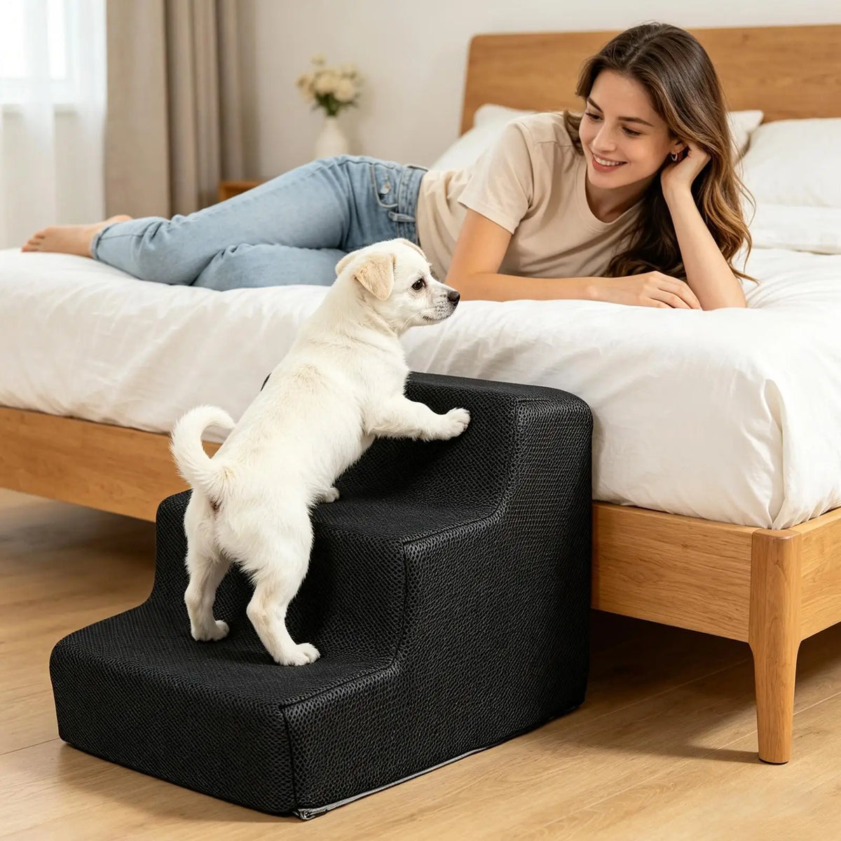 Dog Stairs Washable Puppy Ladder Automotive Cat Steps Pet Parents Zpaxo