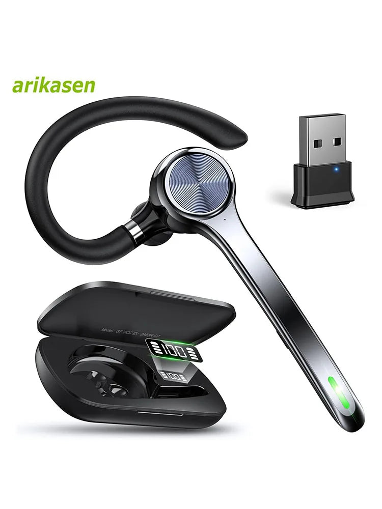 Wireless Headset Single-ear Bluetooth Noise-canceling Mic USB Dongle Zpaxo with Qualcomm