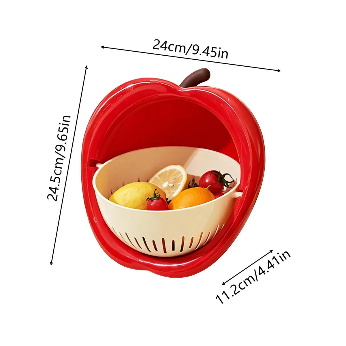 Apples Shape Fruit Strainer Thick Plastic Fast Draining Colander Zpaxo
