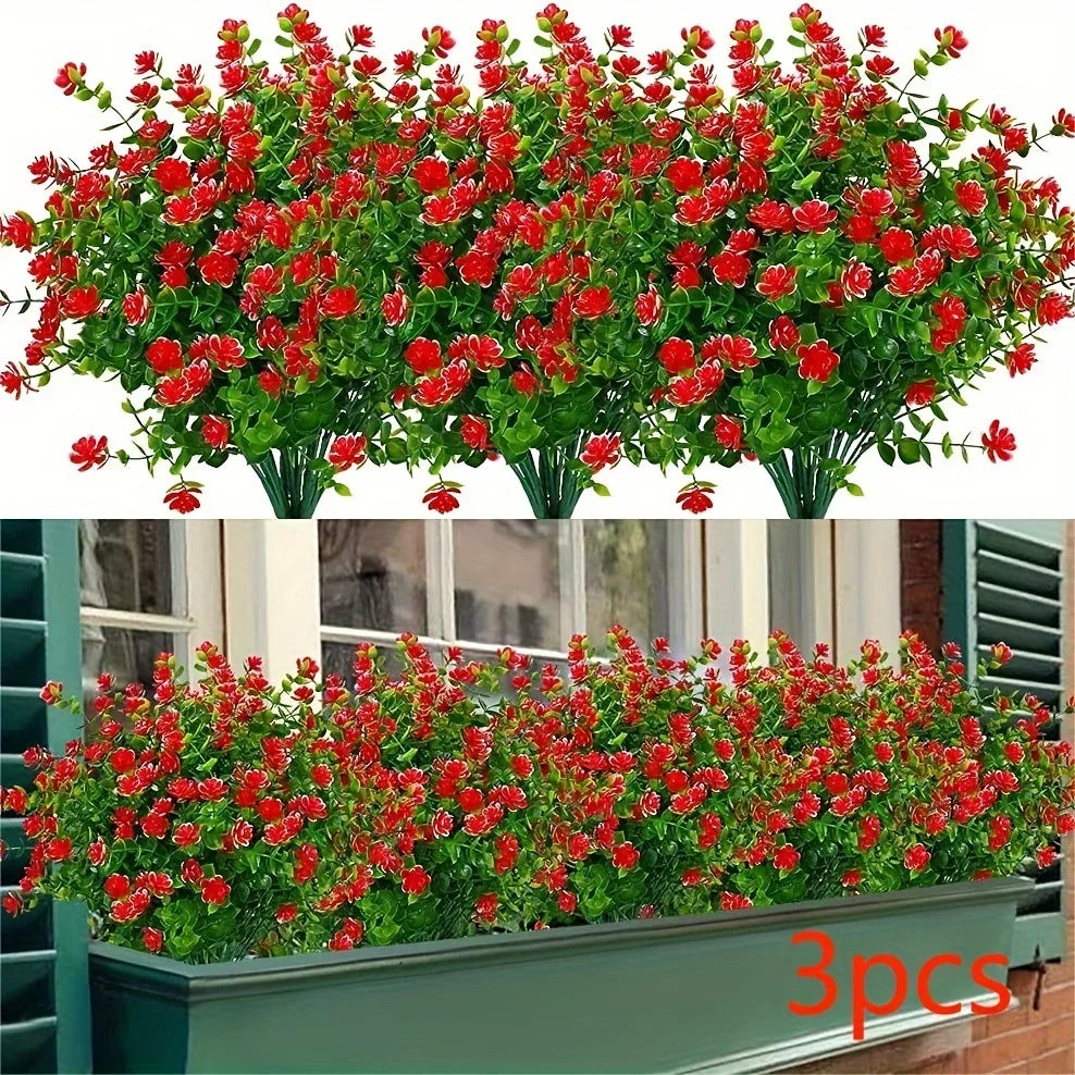 3 Artificial Flowers Home Garden Decor Realistic Simulation Floral Zpaxo