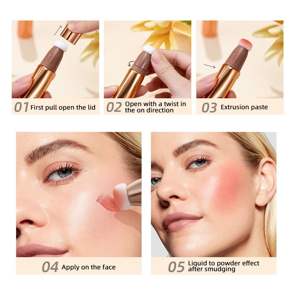 Multi-function Powder Blusher Pen Gloss Eye Shadow One Natural Zpaxo