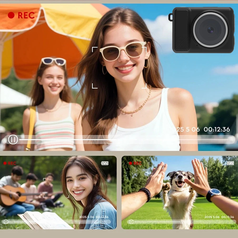 4K Retro Wearable Mini Camera 1080P 500MP LED Fill Light 2 0 IPS Zpaxo