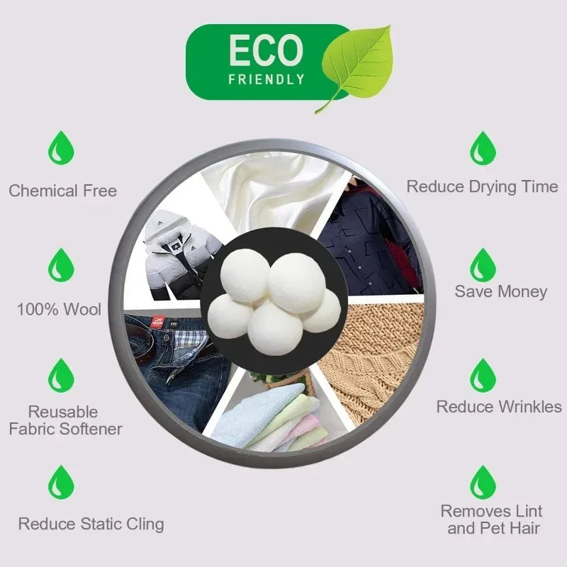 Clothes Dryer Large Wool Balls Laundry Tumble Dryer Balls Dryer Balls Laundry Softener Reusable Home Washing Machine Accessories Zpaxo
