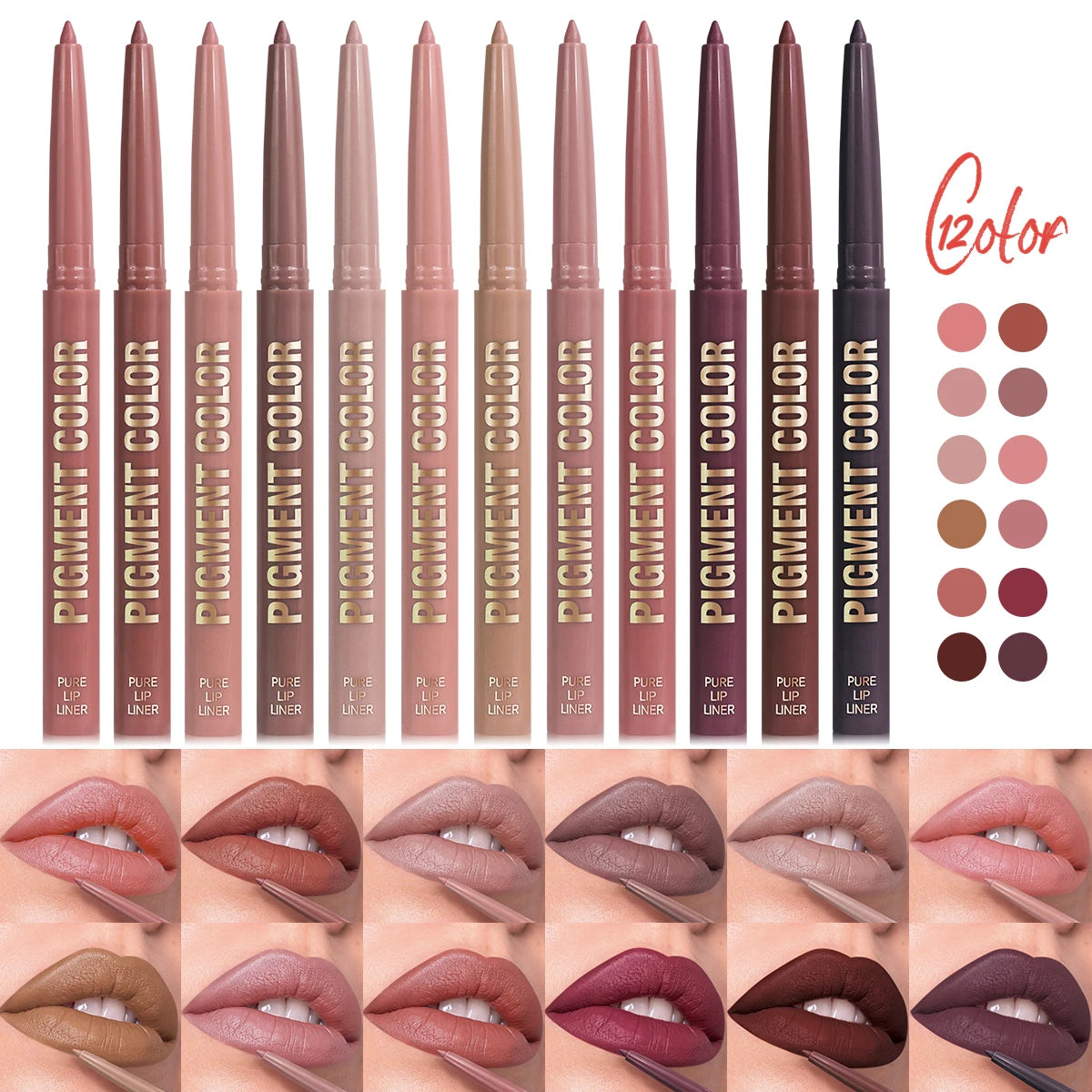 1PC Matte Lip Liner - Long-lasting, Waterproof, Easy To Glide, Moisturizing Formula for All Skin Types, Multi-color Selection Zpaxo