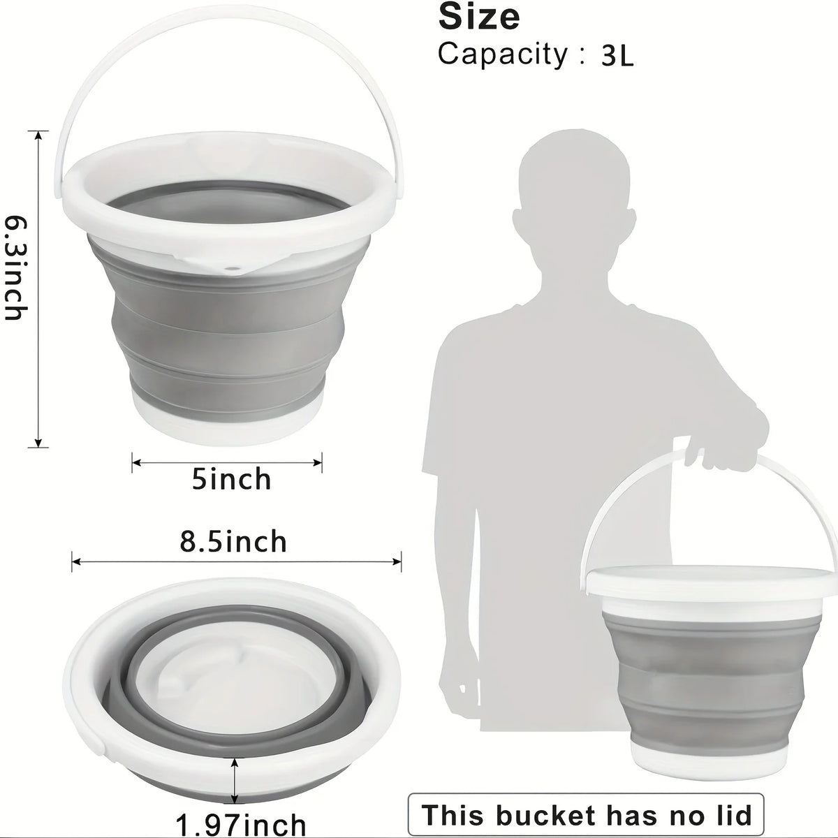 Collapsible Bucket Handle Portable Foldable Large Plastic Mop Outdoor Zpaxo