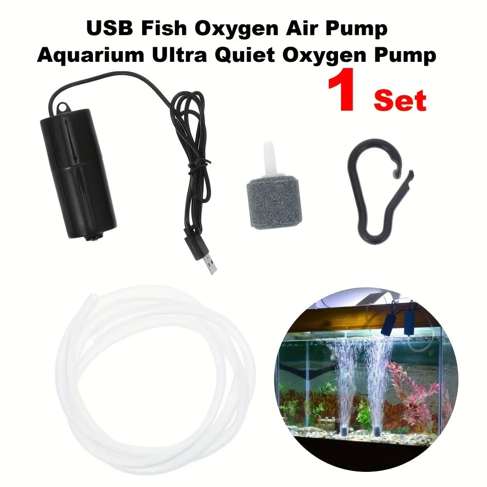 Aquarium Oxygen Air Pump Fish Tank USB Silent Compressor Aerator Zpaxo