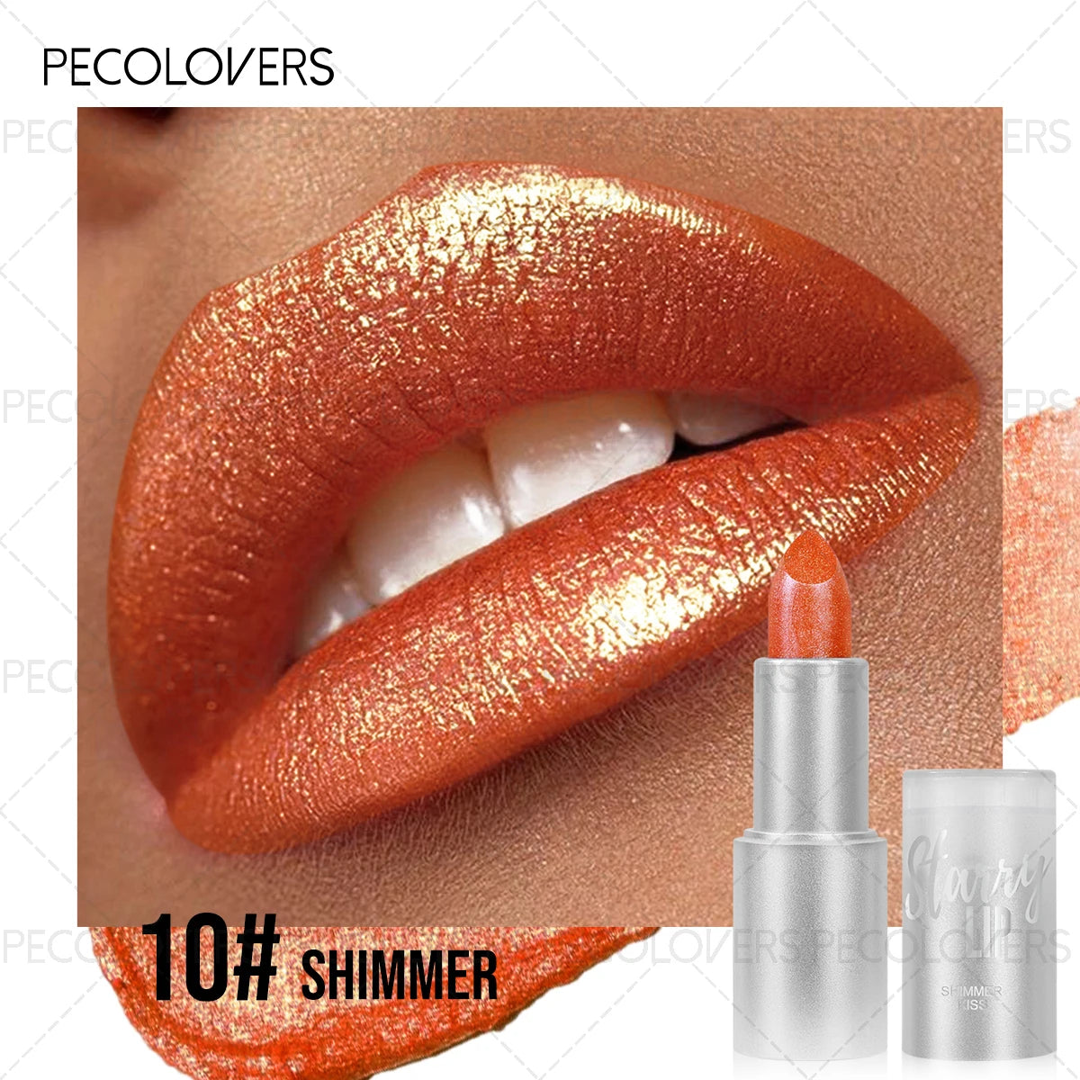 Sparkling Pearlescent Lipstick Long-lasting Shimmering Glitter Finish Zpaxo 10