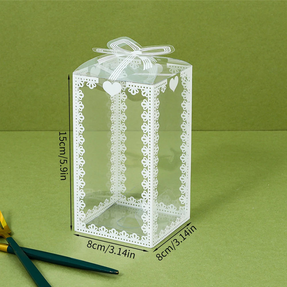 10Pcs Transparent PVC Box Plastic Candy Favor Gift Packaging Boxes for Wedding Birthday Party Christmas Gift Wrapping Zpaxo J24012091-B 10Pcs