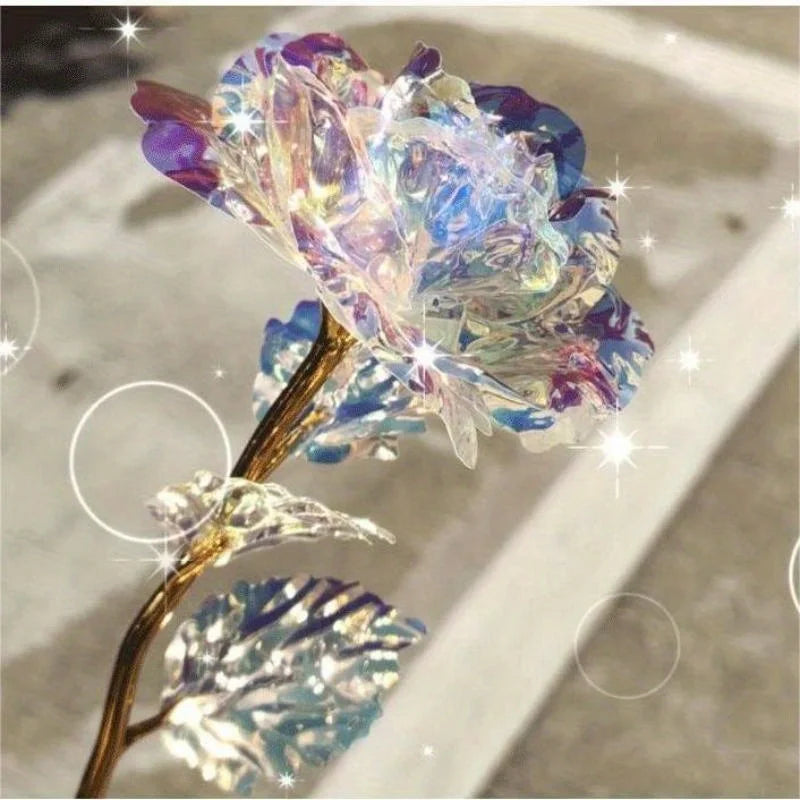 Artificial Flower Foil Rose Simulation DIY Golden Plated Love Party Zpaxo
