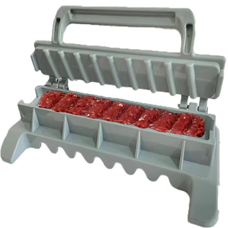 Single Row Kebab Maker Bbq Meat Skewer Machine Press Reusable Plastic Zpaxo green