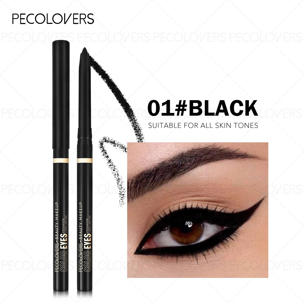 Long-lasting Gel Black Eyeliner Pencil Waterproof Matte Eye Makeup Zpaxo 01