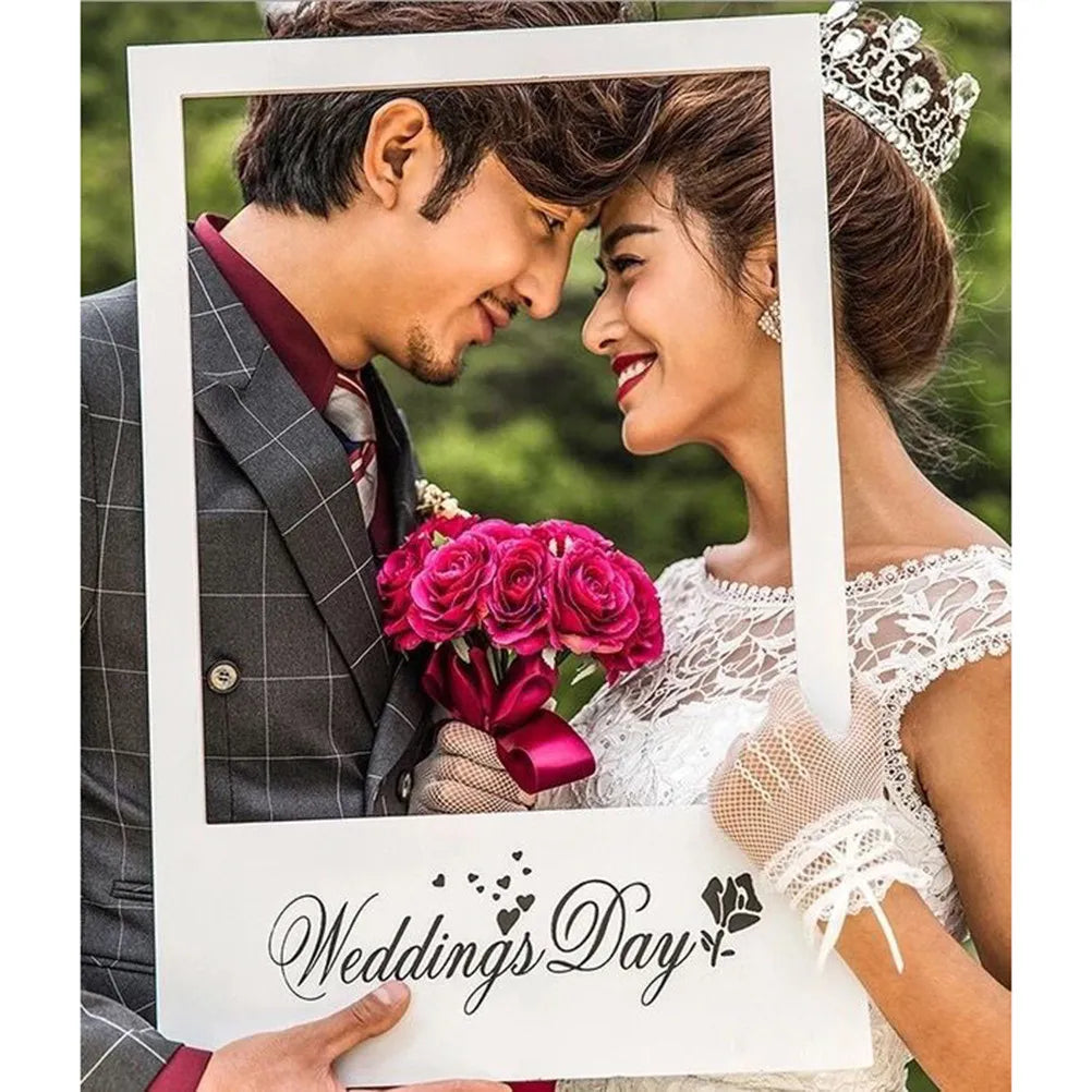 Wedding Day Photo Frame DIY Props Creative Booth Favors Anniversary Zpaxo