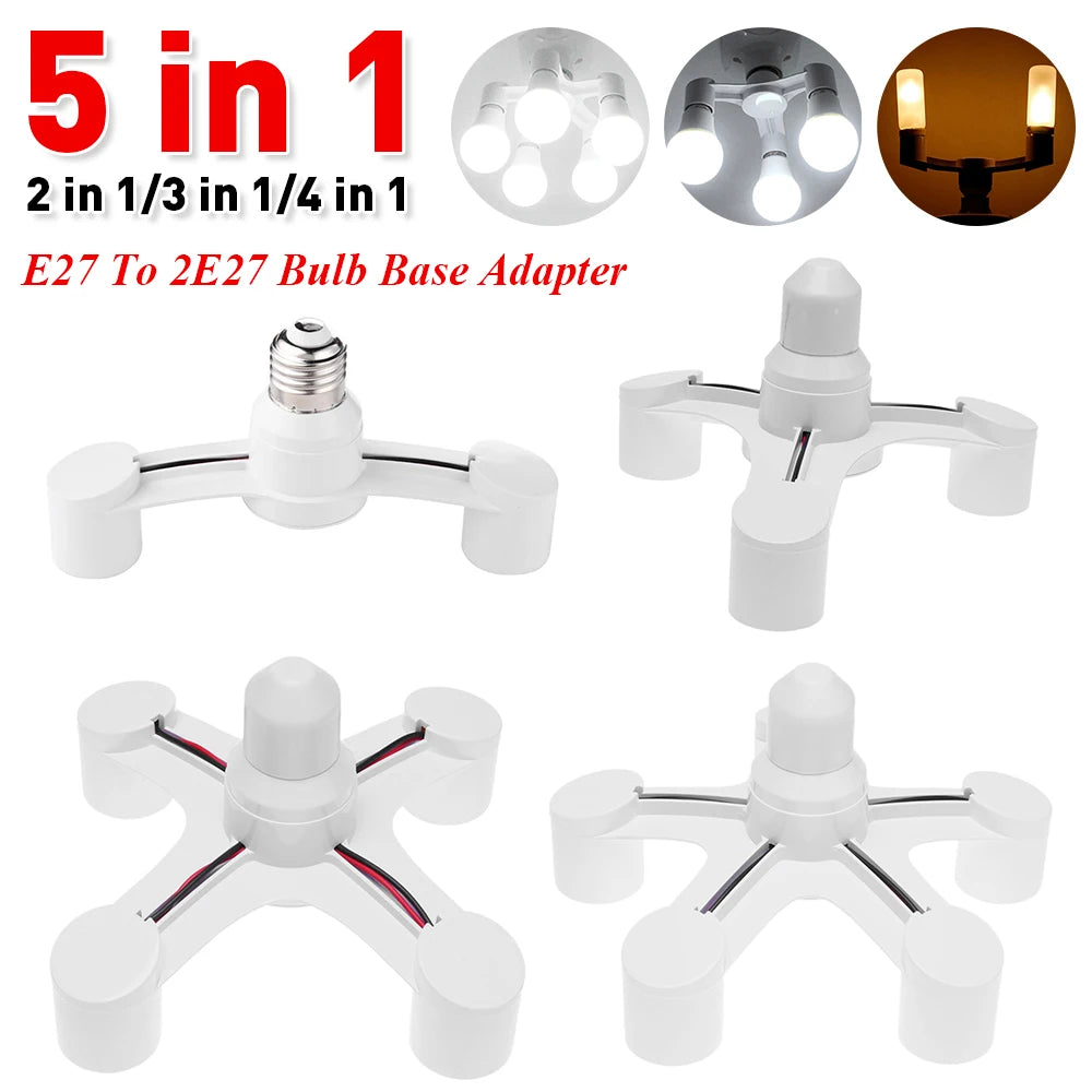 E27 LED Base 220V Light Screw Splitter Adapter Lamp 110V Holder Zpaxo