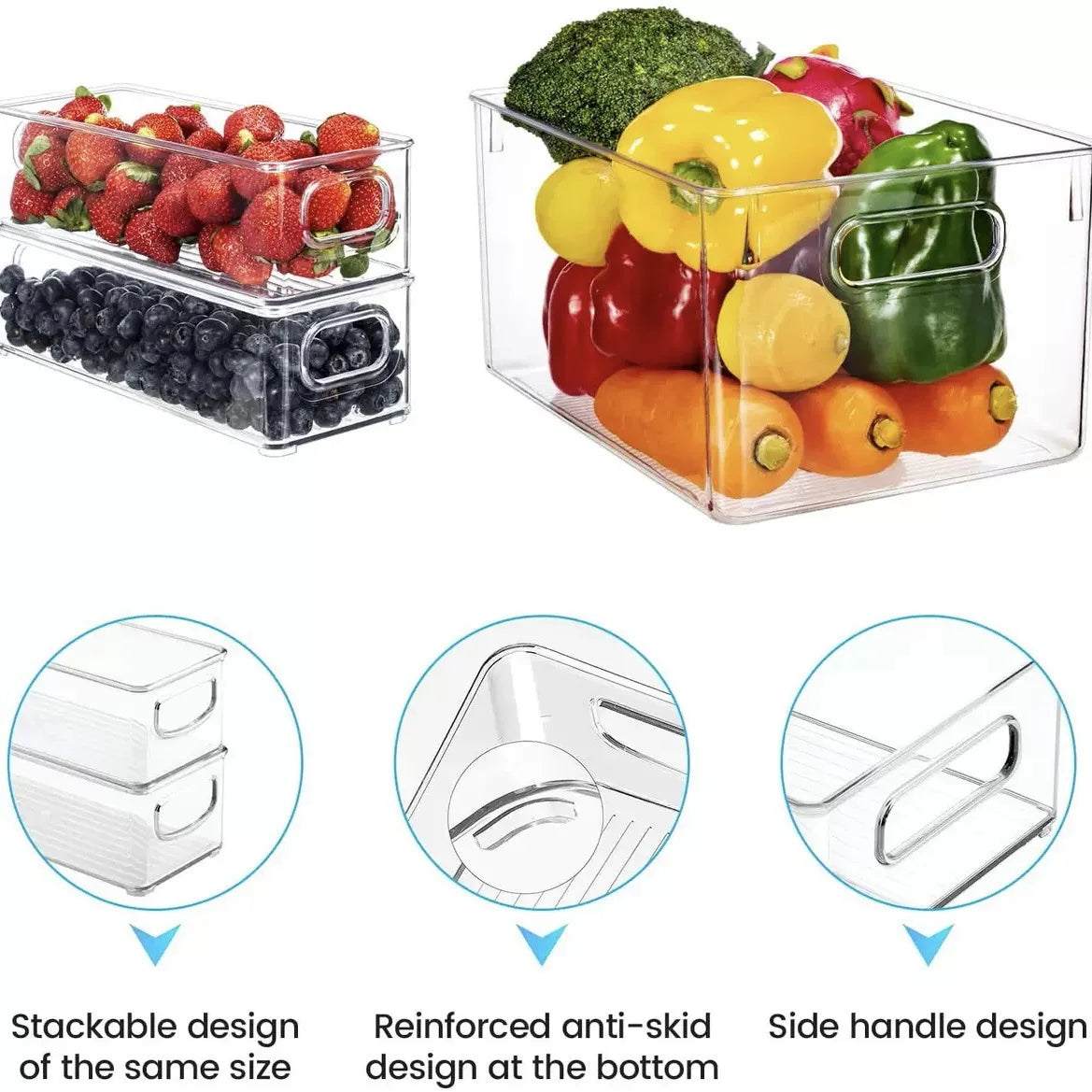 Kitchen Refrigerator Storage Box Transparent Vegetable Fruit Desktop Zpaxo