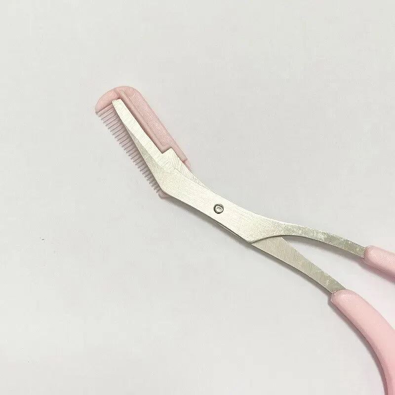 Women Eyebrow Scissors Comb Brow Trimmer Scraper Trimming Knife Face Zpaxo