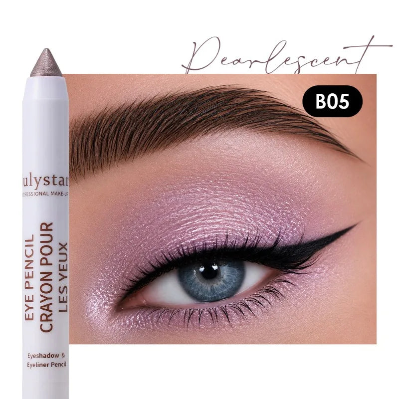 17 Colors Pearly Matte Eyeshadow Stick Crayon Makeup Smudge-Proof & Waterproof High Pigmented Shimmer Eyeshadow Eyeliner Pencil Zpaxo B05