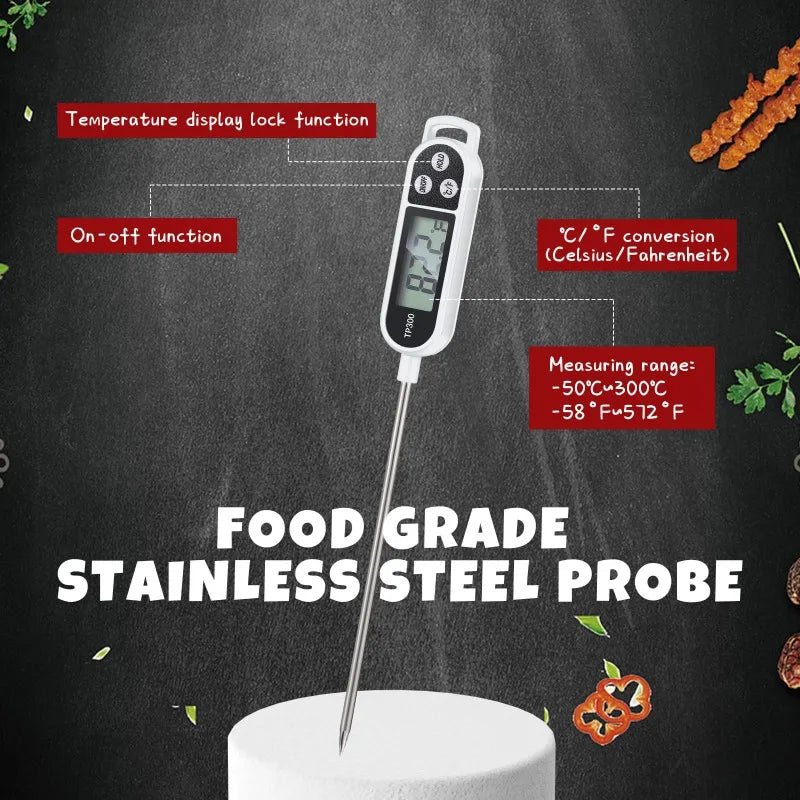 Food Thermometer Probe Type Electronic Kitchen Digital Thermometer for Meat Milk Cooking Food BBQ TP300 Temperature Gauge Tool Zpaxo