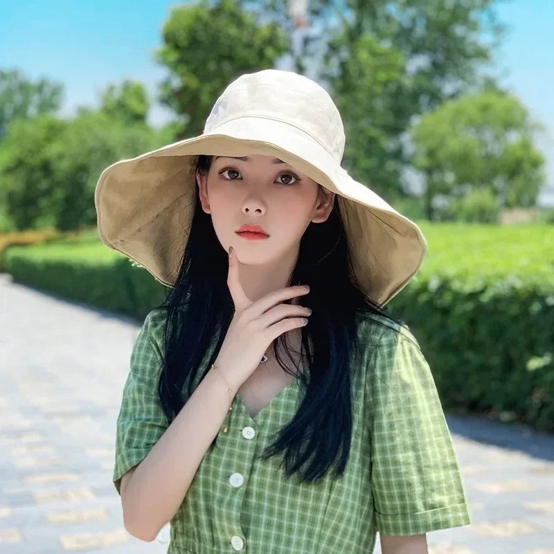 Wide Brimmed Sun Hat Women UV Resistant Hiking Fisherman Foldable Zpaxo