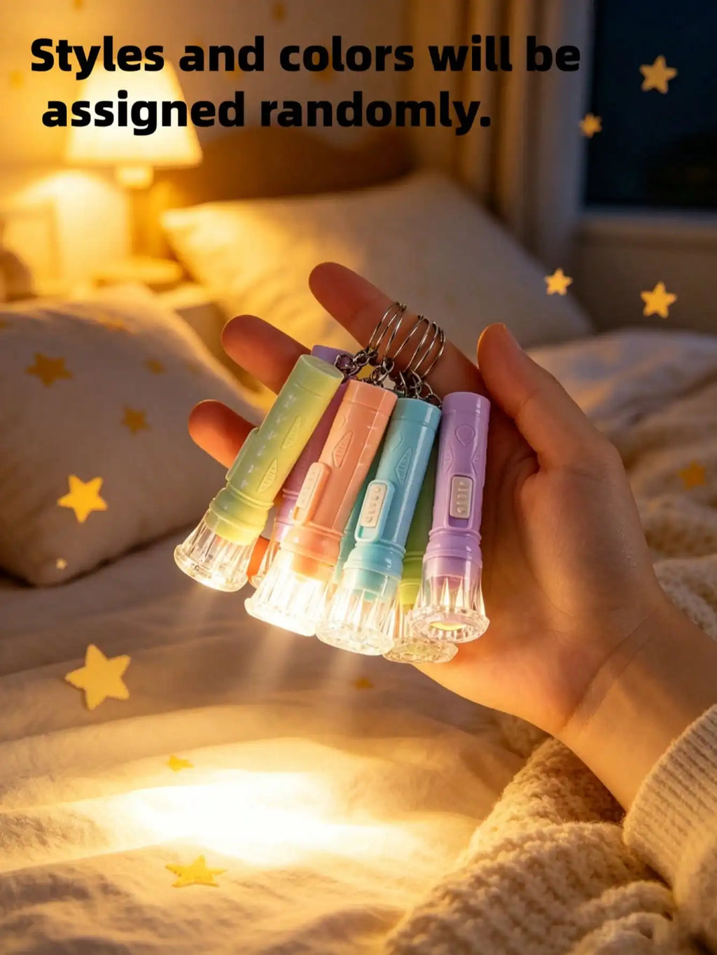 10 20 LED Flashlight Keychain Portable Plastic Key Ring Toy Will Be Zpaxo Colorful 10Pcs