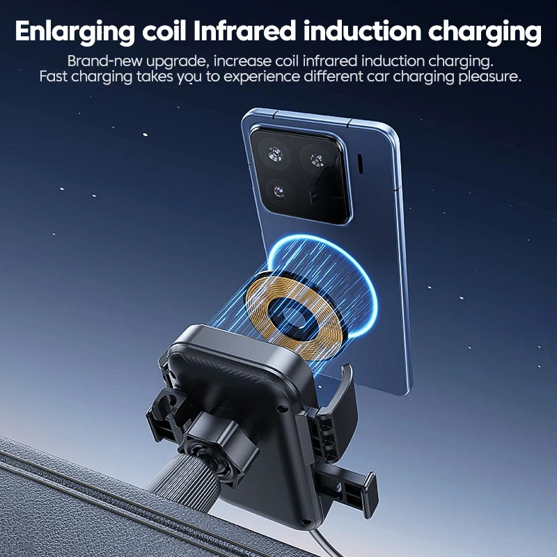 UYUXIO Wireless Car Charger Fast Charging Manual Clamping Air Vent Zpaxo