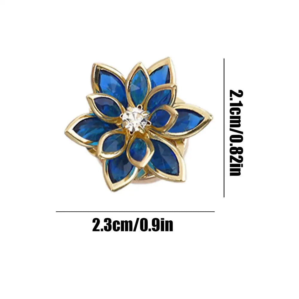 Flower Cuff Links Elegant Vintage Gold Lotus Shape Adjustable Button Zpaxo A