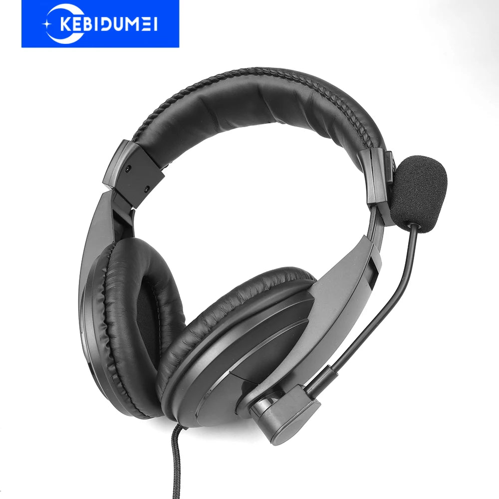Wired Headphones Operator Headsets Mic Noise Reduction Earphones Zpaxo
