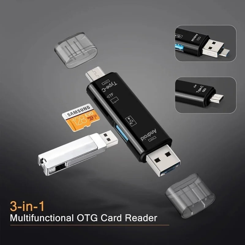 1 Multifunction USB C Micro SD TF Memory Card Reader Desktop Computer Zpaxo