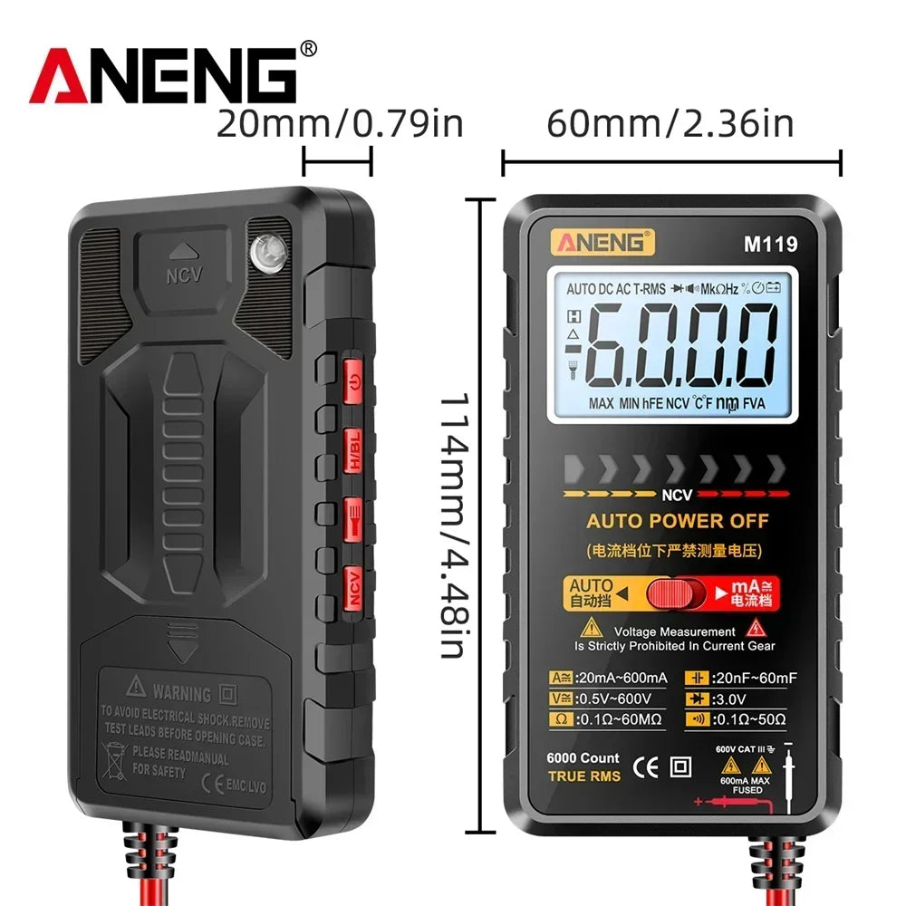 Digital Multimeter 6000 Transistor Capacitor Meterwith NCV Data Hold Zpaxo