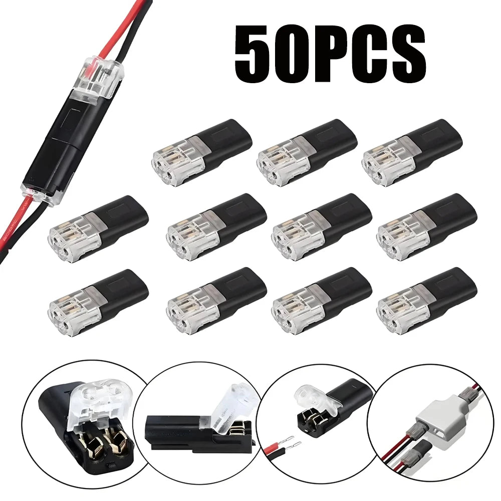 Waterproof Dual-wire LED Connectors Locking Plug-in Cable Low Voltage Zpaxo 5Bag