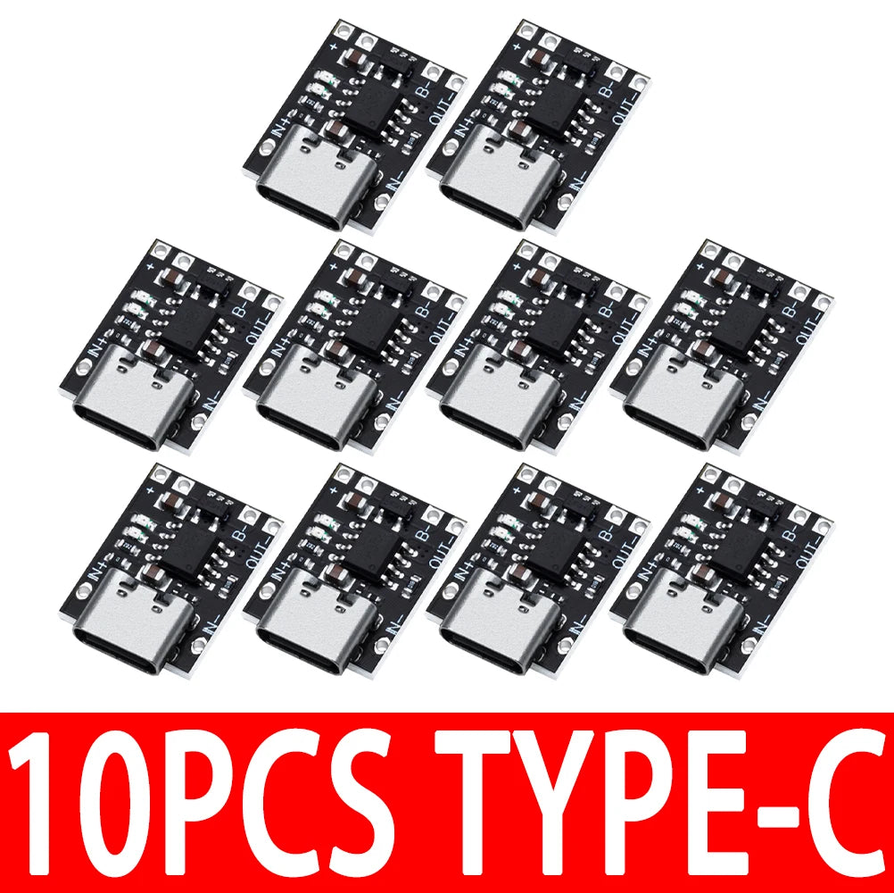 Mini Lithium Battery Charging Module 1A 1 2a Board TP4056 18650 Zpaxo 10PCS TYPE-C 1A