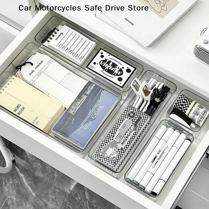 CMStackable Acrylic Drawer Organizer Adjustable Divider Trays Zpaxo