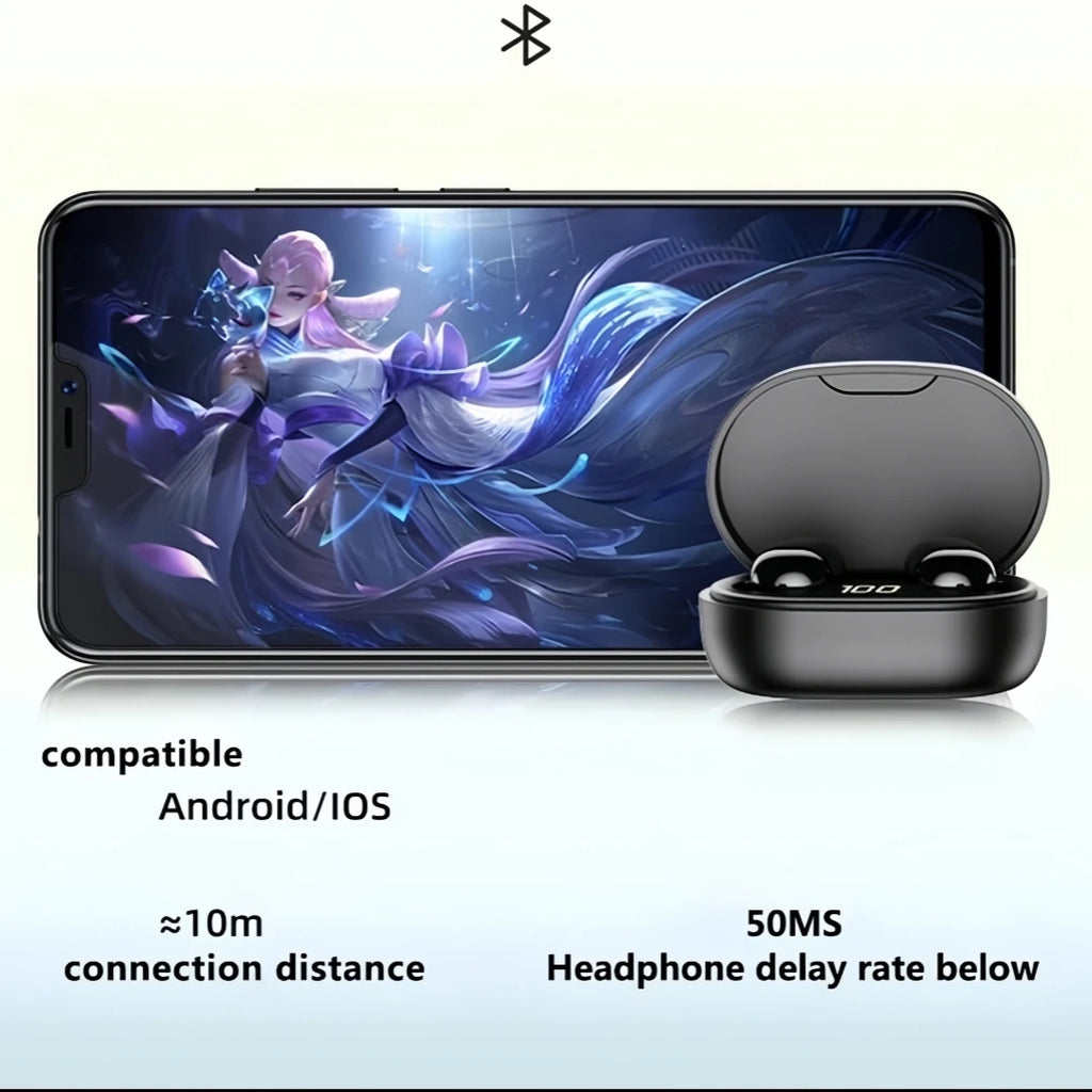 E7S TWS True Wireless Earphones Digital Display Screen Bluetooth 5 4 Zpaxo