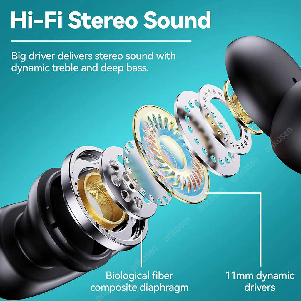 Bluetooth Headphones Wireless Earbuds Charging Case 48hrs Playtime Zpaxo