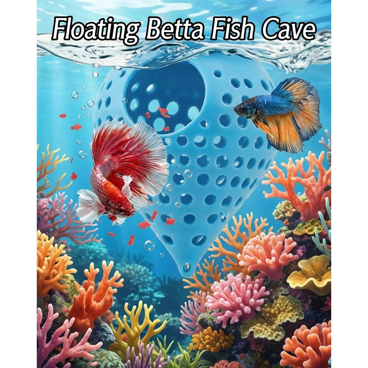 Floating Betta Hide Shrimp Cave Hammock 3D Printed Feeder Small Fish Zpaxo
