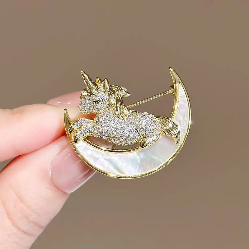 Fine Zodiac Horse Brooch Cartoon Pony Lapel Pin Classy Clothing Zpaxo A1
