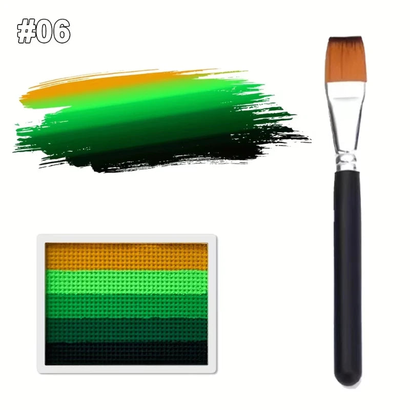 Face Body Painting Makeup Brush Rainbow Split Cake Water Activated Zpaxo 06