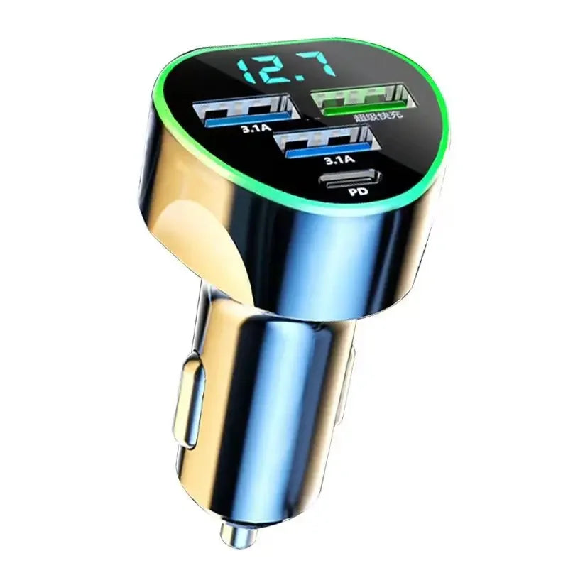 1 USB C Car Charger Adatper LED Voltage Monitor Fast Charge Iphone Zpaxo Black Car Charger