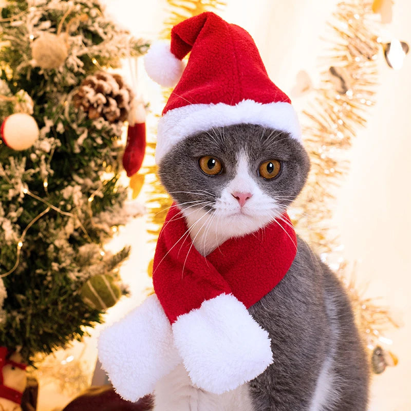 Cute Winter Pet Cloak Dog Cat Christmas Clothes Warm Puppy Santa Red Zpaxo